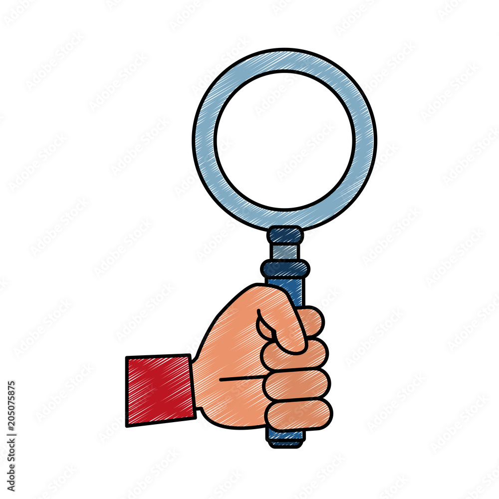 Hand with magnifying glass vector illustration graphic design Hand with magnifying glass vector illustration graphic design
