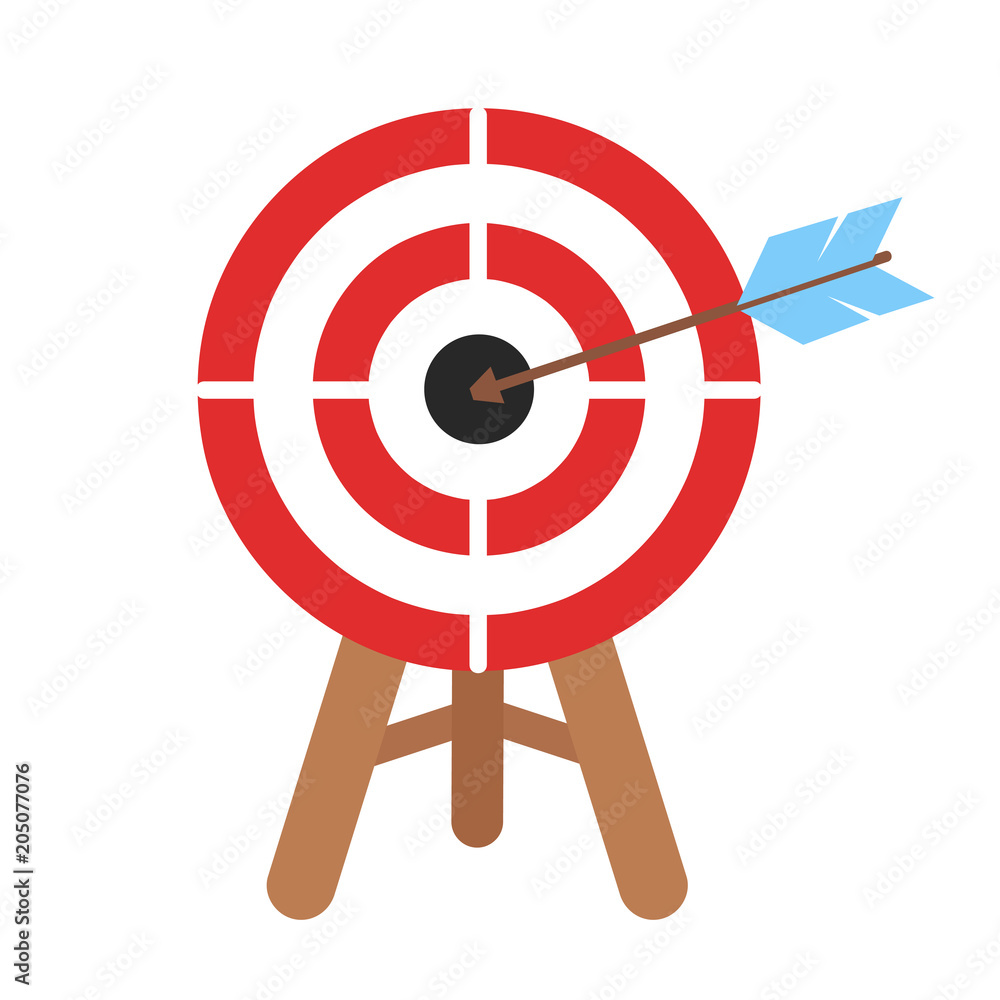 icon target with arrows in flat design, stock vector illustration icon target with arrows in flat design, stock vector illustration