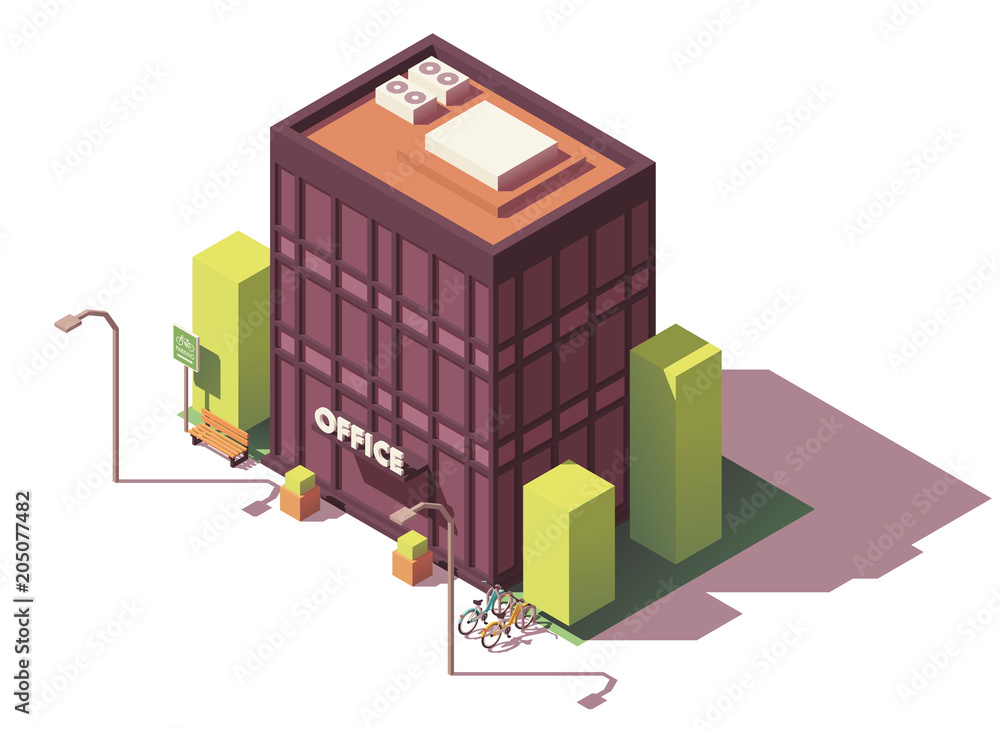 Fototapeta premium Vector isometric office building