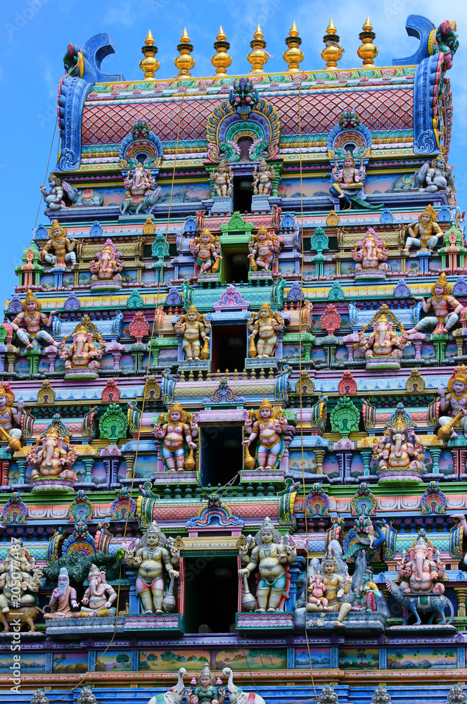 hindu temple of victoria on seychelles island