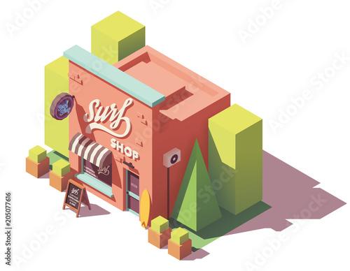 Photography Vector isometric surf shop