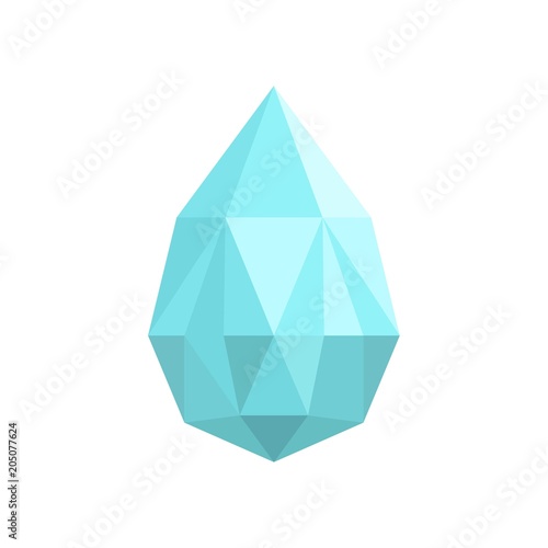 Teardrop shaped diamond icon. Flat illustration of teardrop shaped diamond vector icon for web.