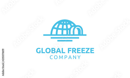 Eskimo Igloo Globe for Global Freeze Ice logo design inspiration
