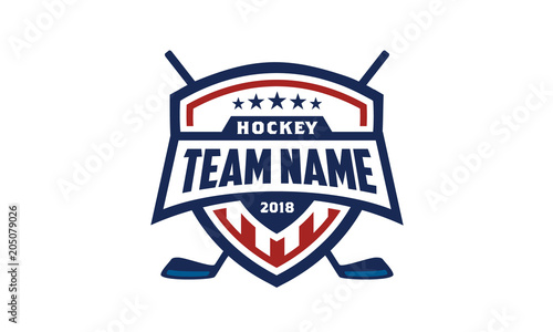 American Ice Hockey Sport Team Shield Emblem Badge logo design inspiration