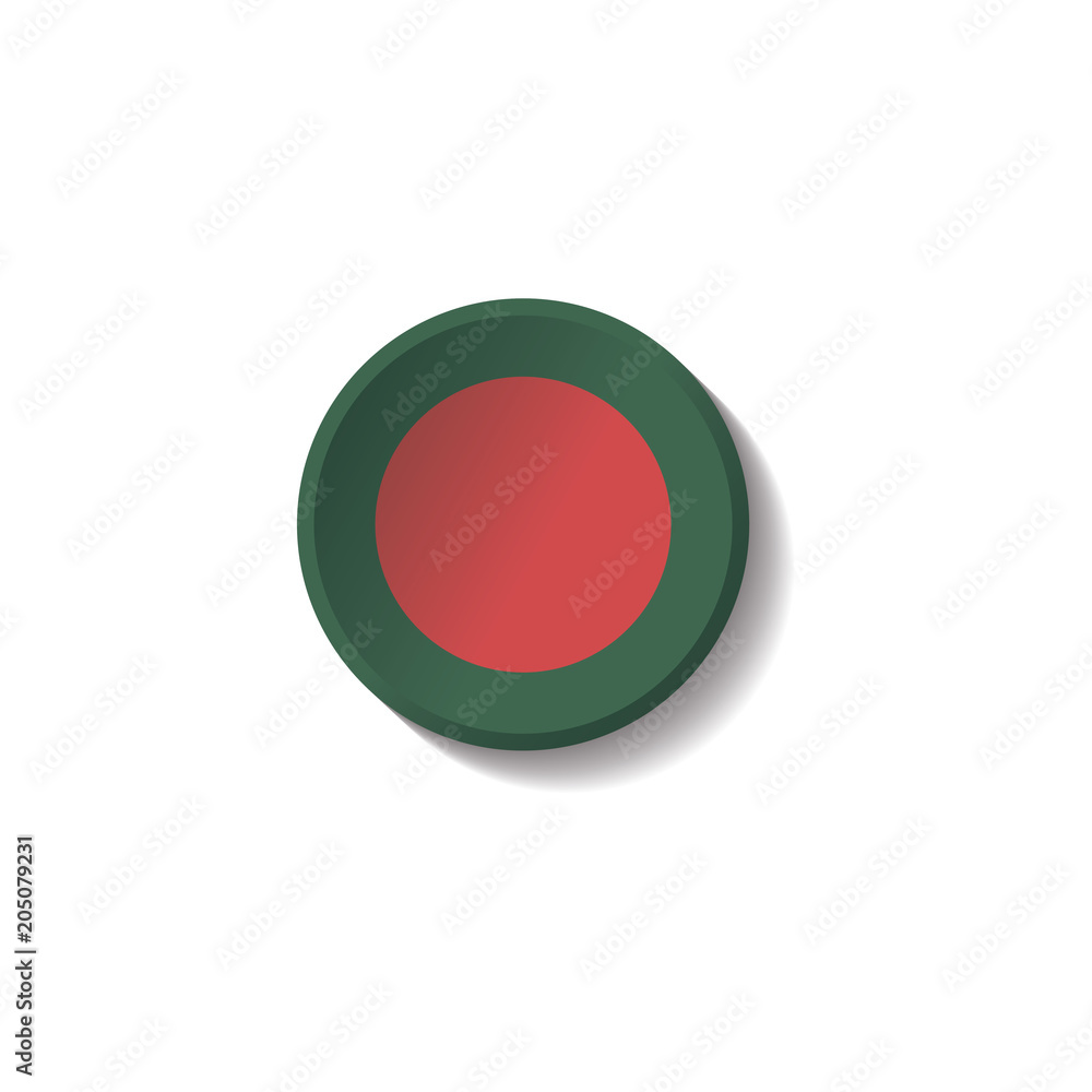 Vector - BANGLADESH Flag Paper Circle Shadow Button Vector - BANGLADESH Flag Paper Circle Shadow Button