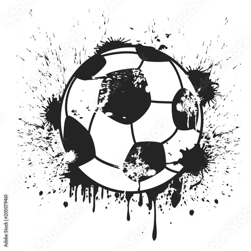 grungy black soccer ball background