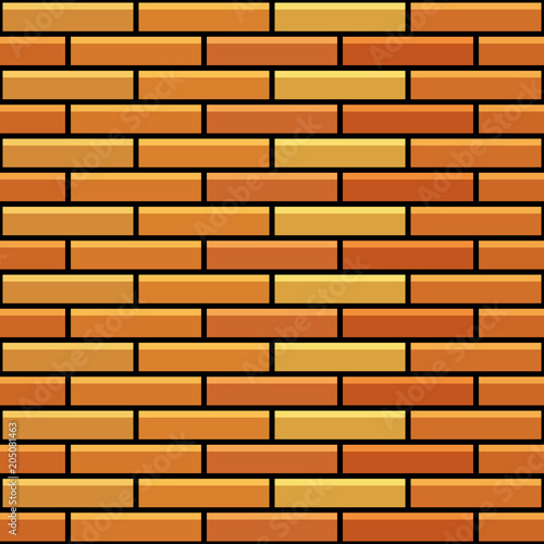 Simple, flat brick wall pattern. Seamless pattern. Dark outlines