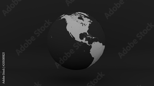 globe earth America black grey
