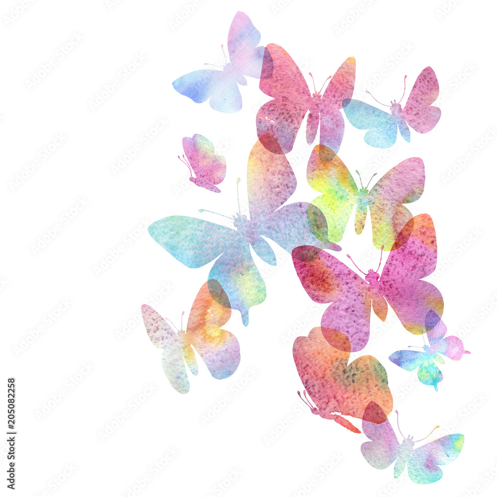 watercolor drawing butterflies