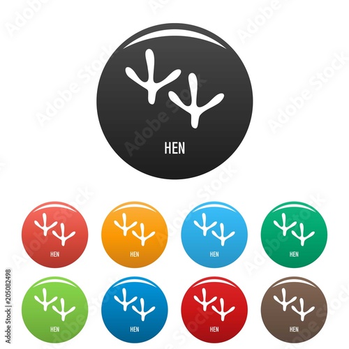 Hen step icon. Simple illustration of hen step vector icons set color isolated on white