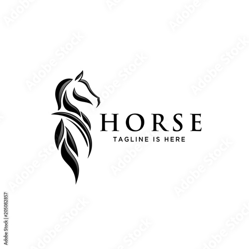 back view tail horse logo