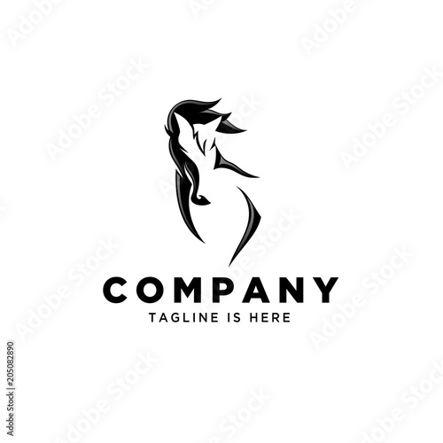 negative front head horse logo