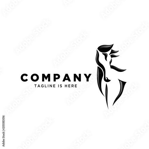 negative head horse front view logo