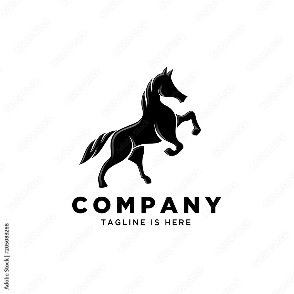 Naklejka elegant standing horse logo