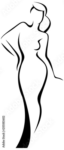 Vector silhouette of a girl template logo or an abstract concept for beauty salons, spa, cosmetics, fashion and beauty industry