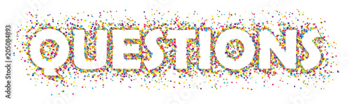 QUESTIONS colourful squares banner