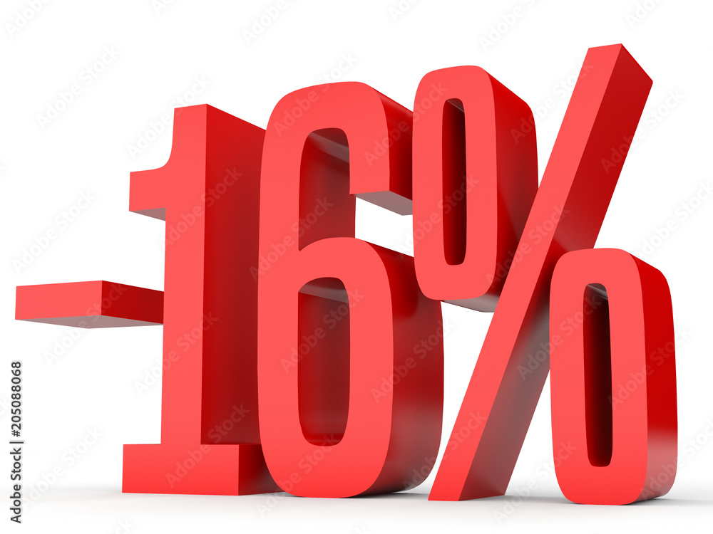 Minus sixteen percent. Discount 16 %. Minus sixteen percent. Discount 16 %.