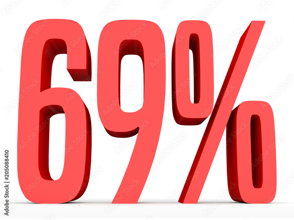 Sixty nine percent off. Discount 69 %.