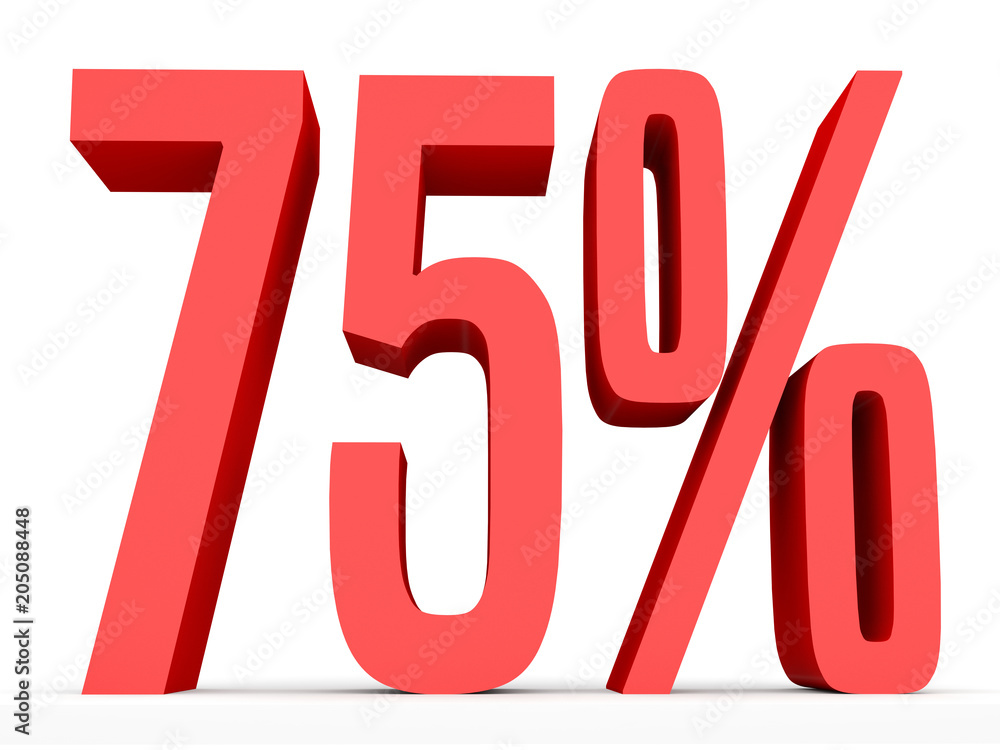 Seventy five percent off. Discount 75 %. Seventy five percent off. Discount 75 %.