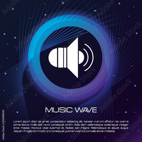 Music wave infographic with bullhorn symbol vector illustration graphic design