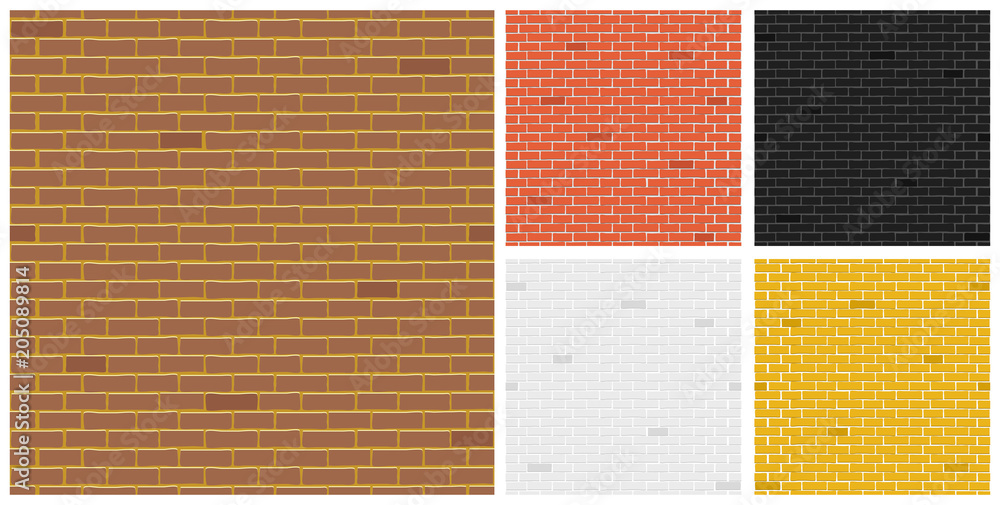 Fototapeta premium Creative vector illustration of color brick textures collection. Art design wall collection. Abstract concept graphic element