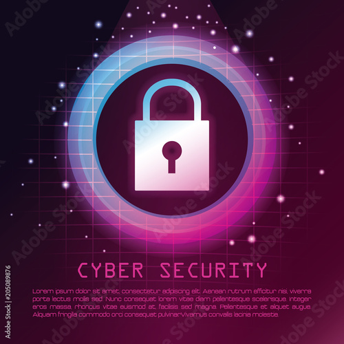Cyber security banner digital concept with information vector illustration graphic design