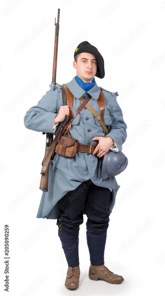 French soldier 1914 1918 isolated on white background French soldier 1914 1918 isolated on white background