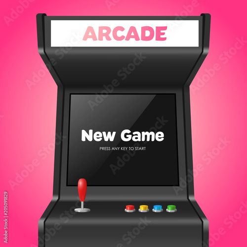 Realistic Detailed 3d Arcade Game Machine. Vector