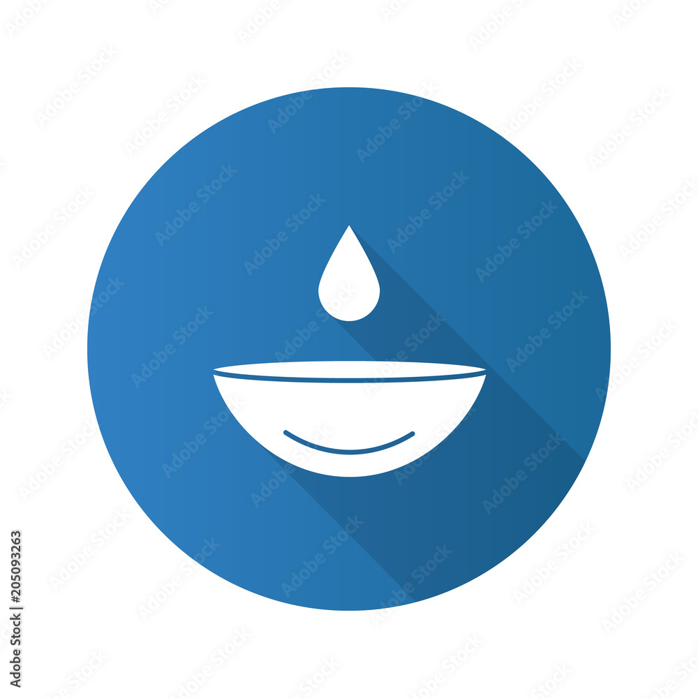 Eye contact lens with drop flat design long shadow glyph icon Eye contact lens with drop flat design long shadow glyph icon
