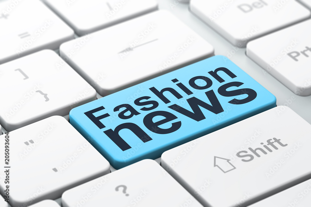News concept: computer keyboard with word Fashion News, selected focus on enter button background, 3D rendering News concept: computer keyboard with word Fashion News, selected focus on enter button background, 3D rendering