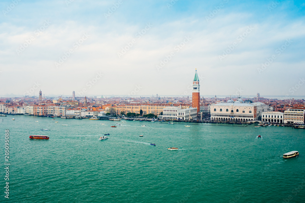 Beautiful view on Venice embankment, San Marco square.