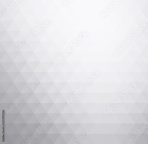 White and gray soft triangles, abstract gradient art geometric background.