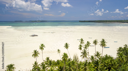 Aerial shot of deserted tropical beach