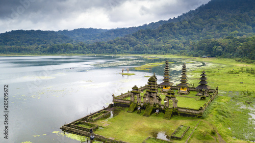 Aerial view of hindu temple ruins photo