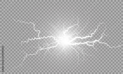Vector Electricity charge. The effect of electric lighting, abstract techno backgrounds for your design on a blue background. Light and radiance.