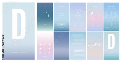 Modern UI screen design for mobile app with web icons.