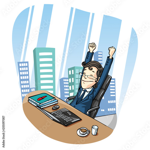 Men tired of work.