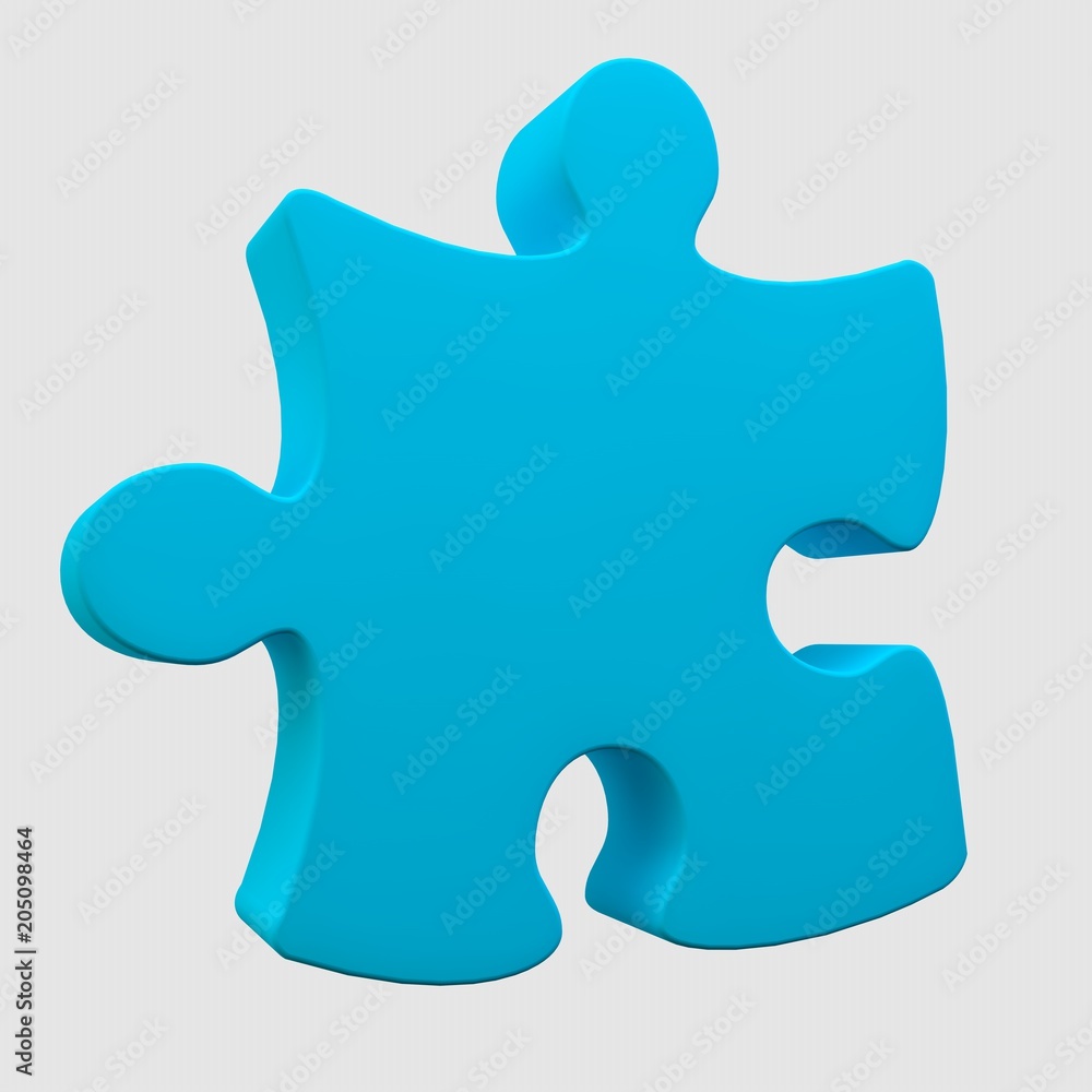 Fototapeta premium 3d big blue puzzle.