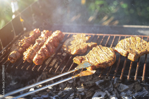 Fleisch und Spieße Grillen photo