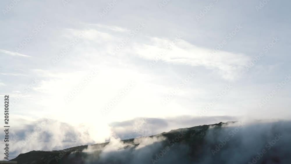 mountain covered by cloud close-up. mountain covered by cloud close-up.