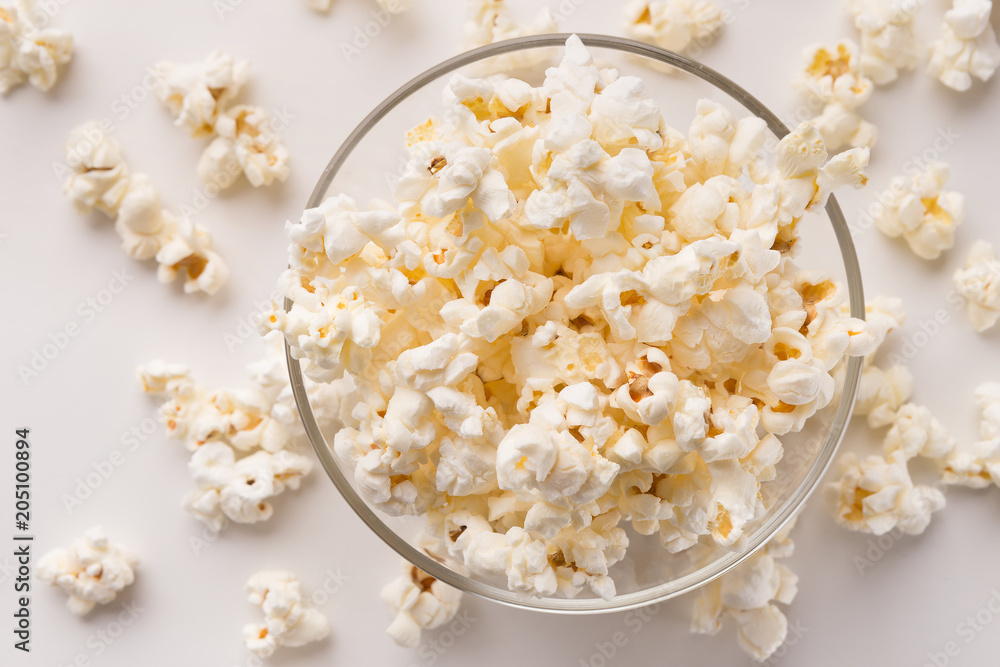Popcorn bowl isolated on white background Popcorn bowl isolated on white background