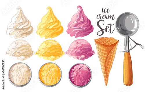 Set of Vector ice creams