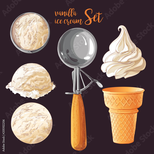 Set of Vector ice creams