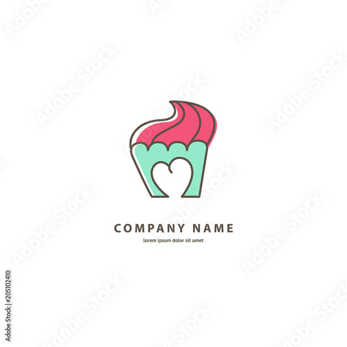 Vector stock logo, abstract dessert vector template.