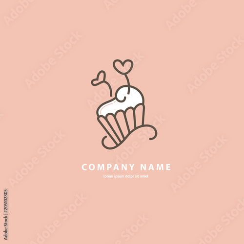 Vector stock logo, abstract dessert vector template.