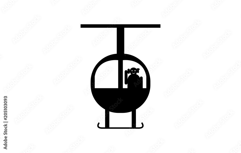 Man in a helicopter icon