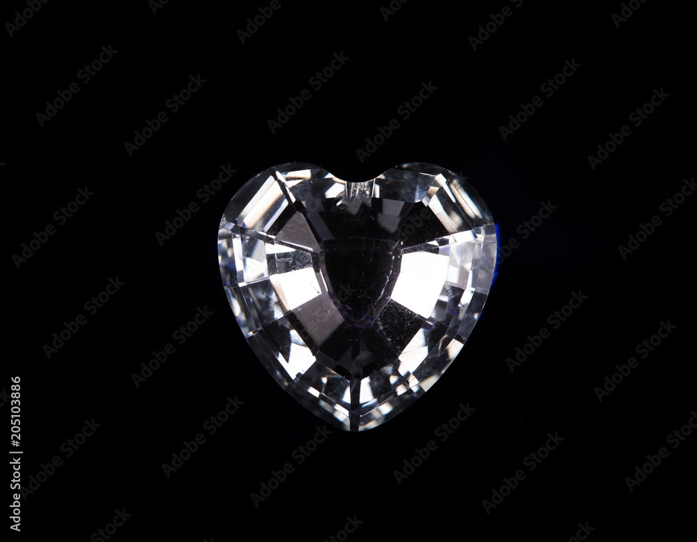 crystal heart on a black background crystal heart on a black background