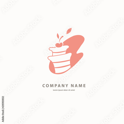Vector stock logo, abstract dessert vector template.