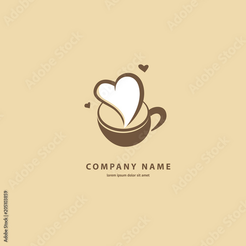 Vector stock logo, abstract sign of cafe, vector template of cafeteria and bistro.