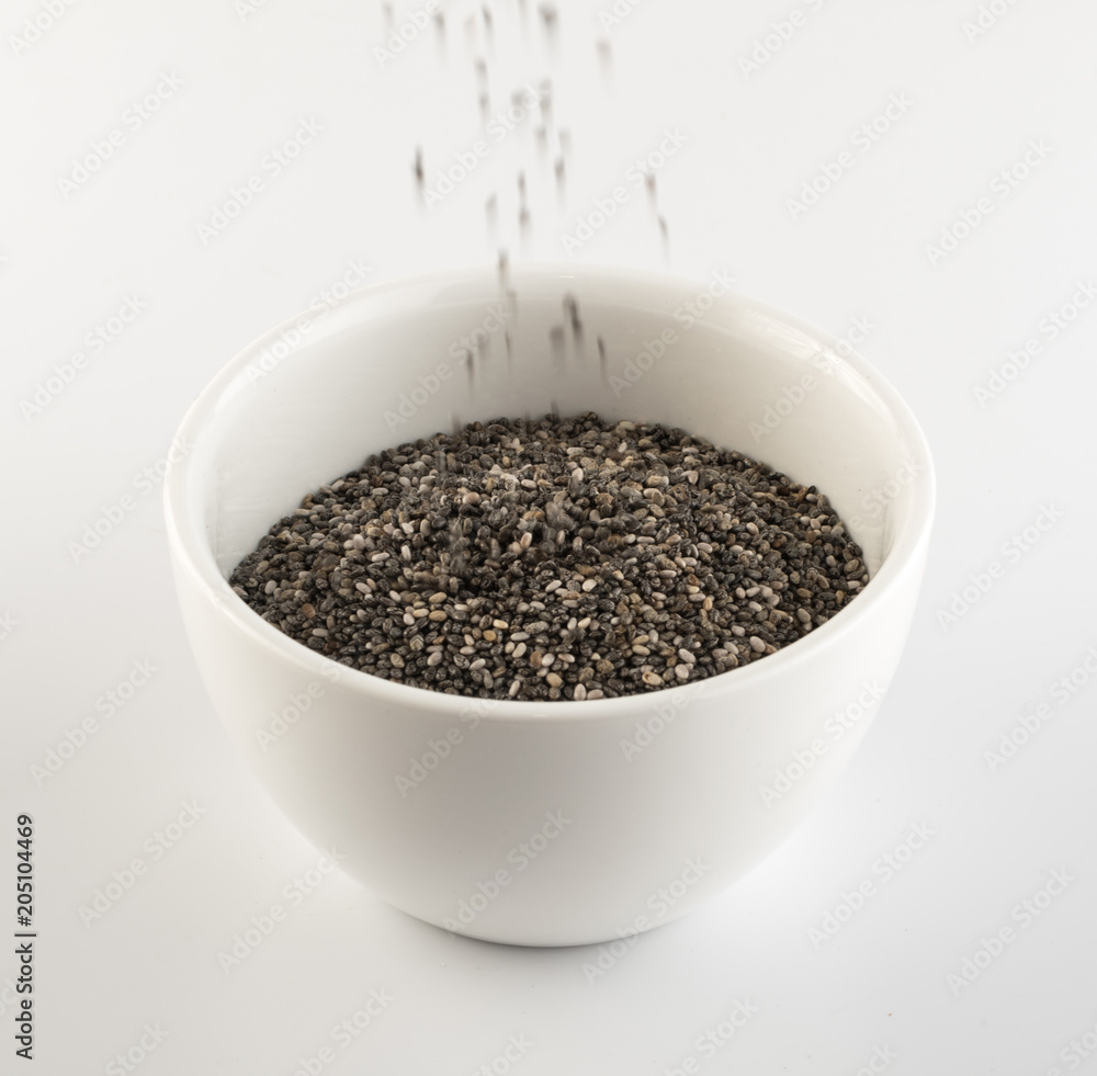 Chia Seeds in Bowl Chia Seeds in Bowl